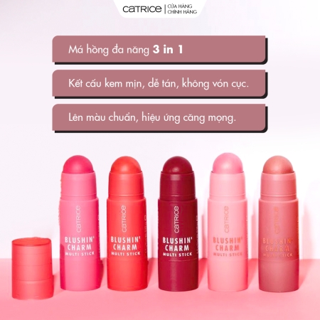 Thỏi má hồng 3in1 cho má - môi - tạo khối Catrice Blushin' Charm Multi Stick 5,5g