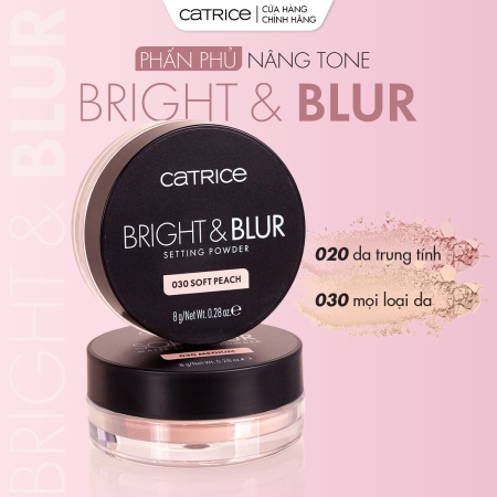 Phấn phủ mỏng nhẹ căng bóng nâng tone Catrice Bright&Blur Setting Powder 8g