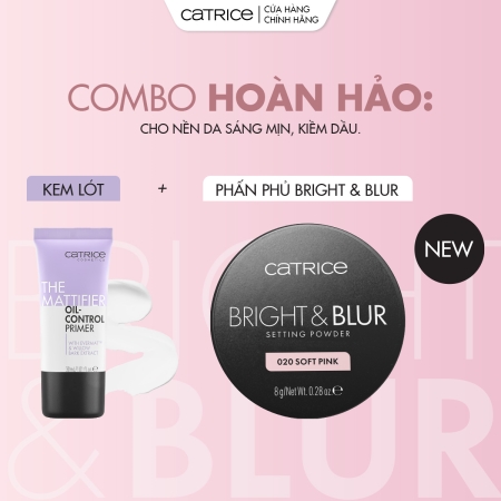 Phấn phủ mỏng nhẹ căng bóng nâng tone Catrice Bright&Blur Setting Powder 8g