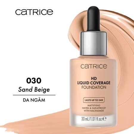 Kem nền kiềm dầu Catrice HD Liquid Coverage Foundation