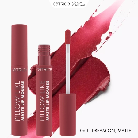 Son kem ẩm mịn lì làm mờ rãnh môi Catrice Pillow Like Matte Lip Mousse 2,8ml