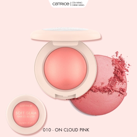 Phấn má hồng bắt sáng thuần chay Catrice Soft Glam Baked Blush 5,6g