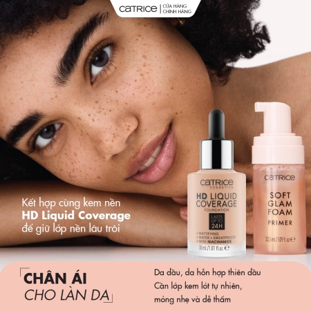 Kem lót dạng bọt cấp ẩm tức thì căng bóng Catrice Soft Glam Foam Primer 32,5ml