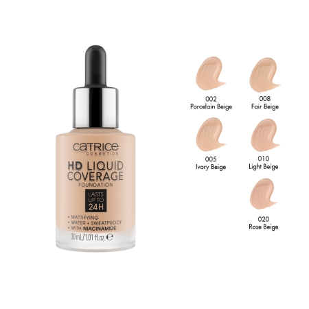 Kem Nền Catrice HD Liquid Coverage Foundation Che Phủ 24h